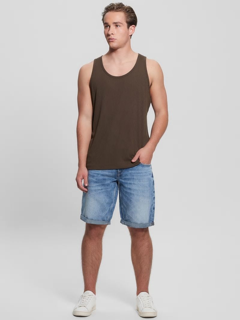 Guess Eco Cyrus Ribbed Tank - Cafe Noir Guess Eco Cyrus Ribbed Tank - Cafe Noir