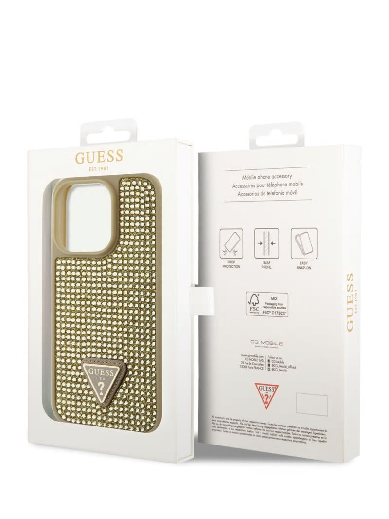 Guess Rhinestone iPhone 15 Pro Case - Gold Guess Rhinestone iPhone 15 Pro Case - Gold