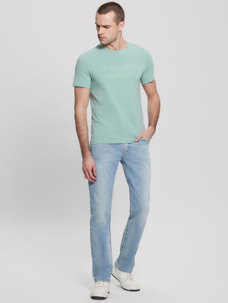 Guess Eco Triangle Crewneck Tee - Lagoon Fog Guess Eco Triangle Crewneck Tee - Lagoon Fog