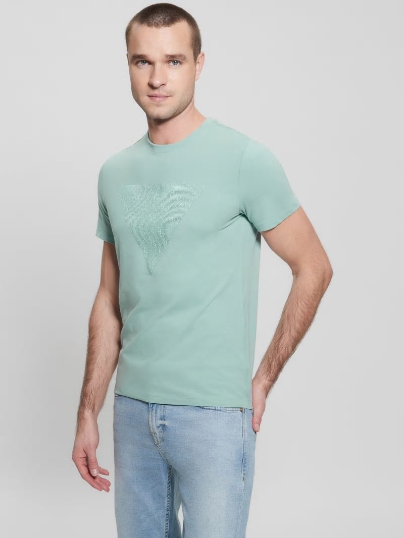 Guess Eco Triangle Crewneck Tee - Lagoon Fog Guess Eco Triangle Crewneck Tee - Lagoon Fog