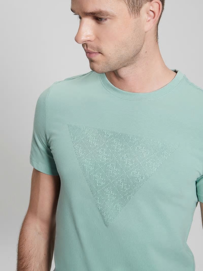 Guess Eco Triangle Crewneck Tee - Lagoon Fog Guess Eco Triangle Crewneck Tee - Lagoon Fog