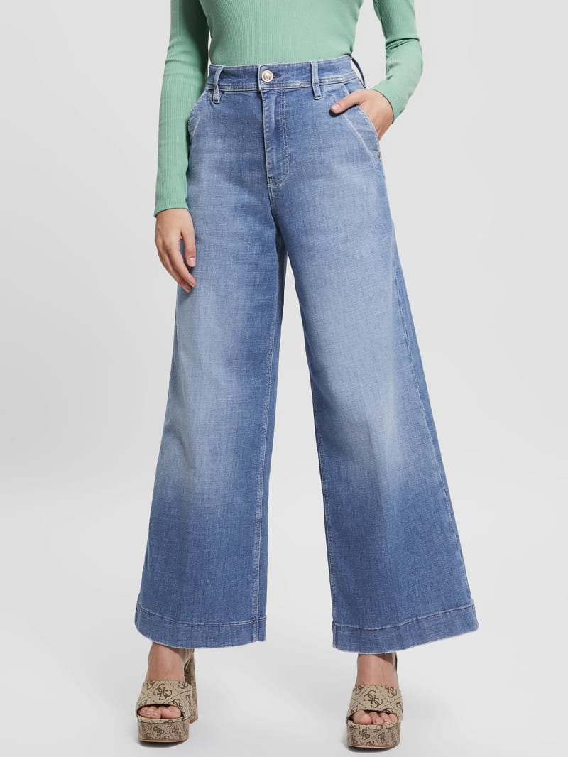 Guess Dakota Cropped Wide-Leg Jeans - Genial Guess Dakota Cropped Wide-Leg Jeans - Genial
