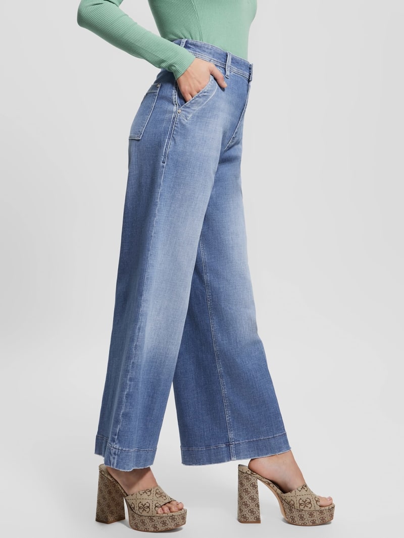 Guess Dakota Cropped Wide-Leg Jeans - Genial Guess Dakota Cropped Wide-Leg Jeans - Genial