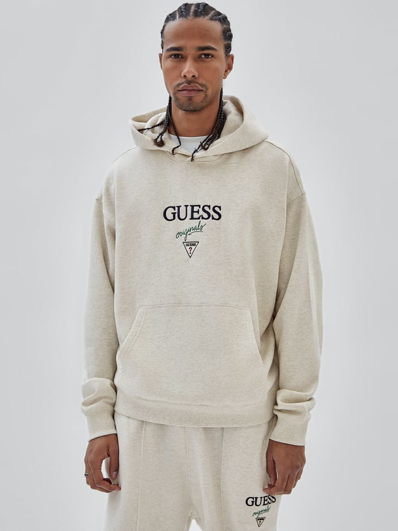 Guess GUESS Originals Eco Heather Logo Hoodie - Eli Aged Heather Guess GUESS Originals Eco Heather Logo Hoodie - Eli Aged Heather