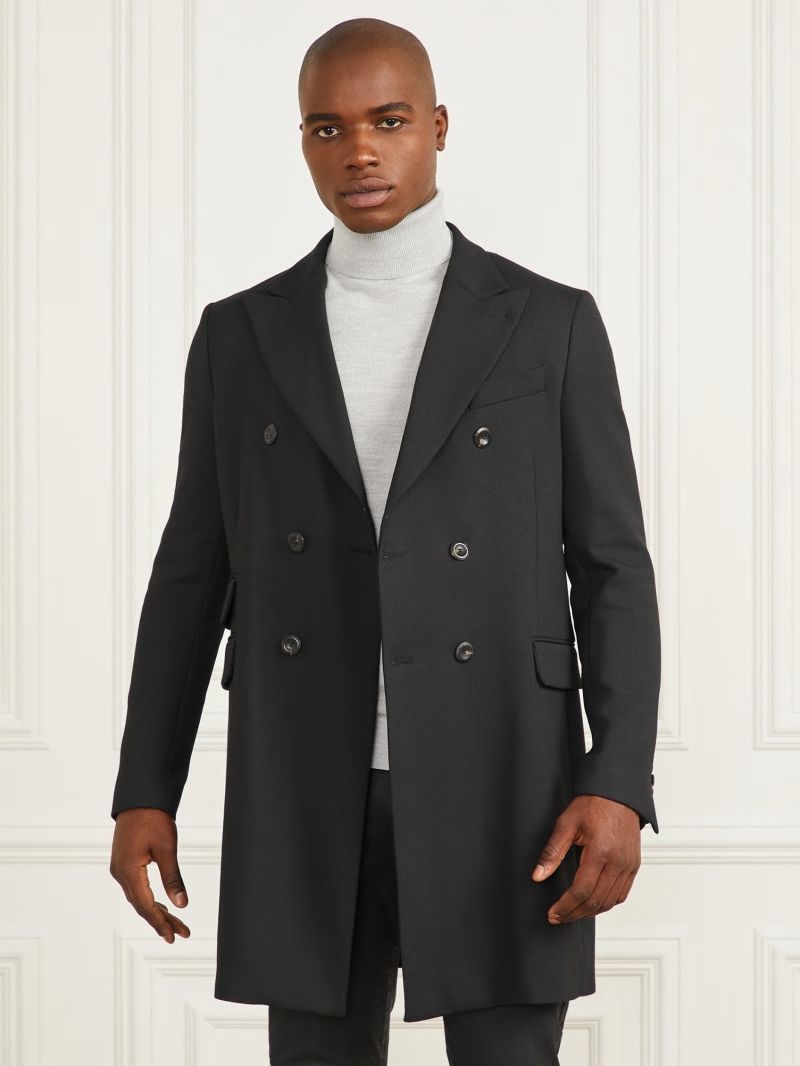 Guess Evening Double Breasted Coat - Black Guess Evening Double Breasted Coat - Black