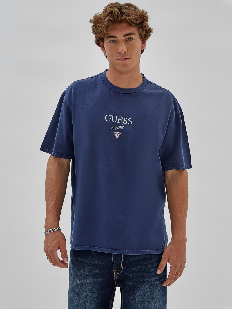 Guess GUESS Originals Printed Baker Logo Tee - Cave Blue Multi Guess GUESS Originals Printed Baker Logo Tee - Cave Blue Multi