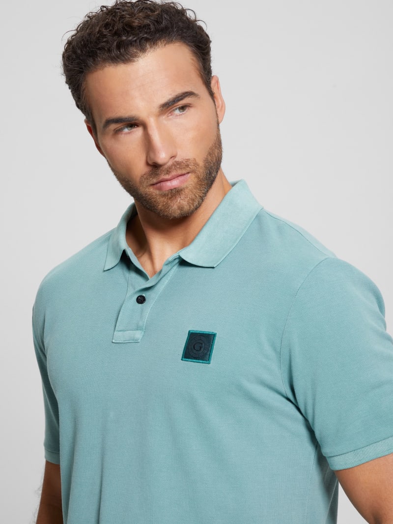 Guess Eco Washed Polo - Dark Jade Guess Eco Washed Polo - Dark Jade