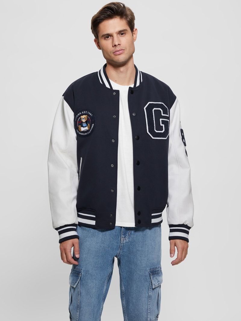 Guess Bear Varsity Jacket - Bleu éLéGant Guess Bear Varsity Jacket - Bleu éLéGant