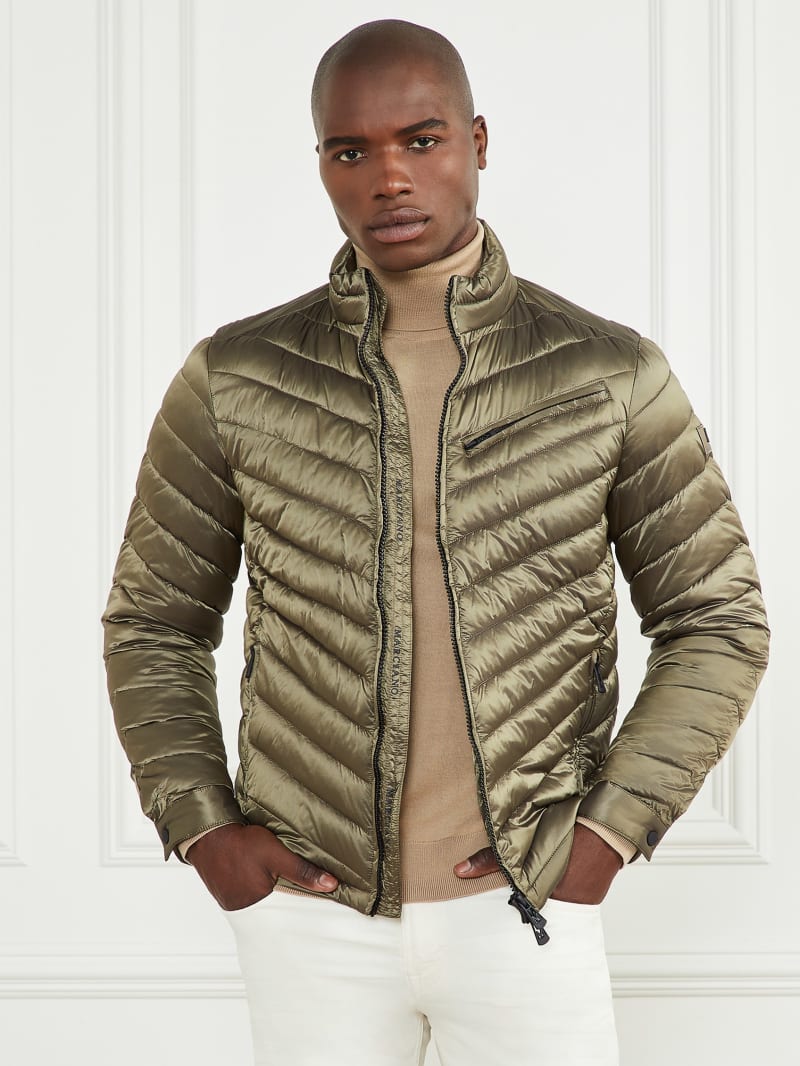 Guess Padded Chevron Jacket - Desert Green Guess Padded Chevron Jacket - Desert Green