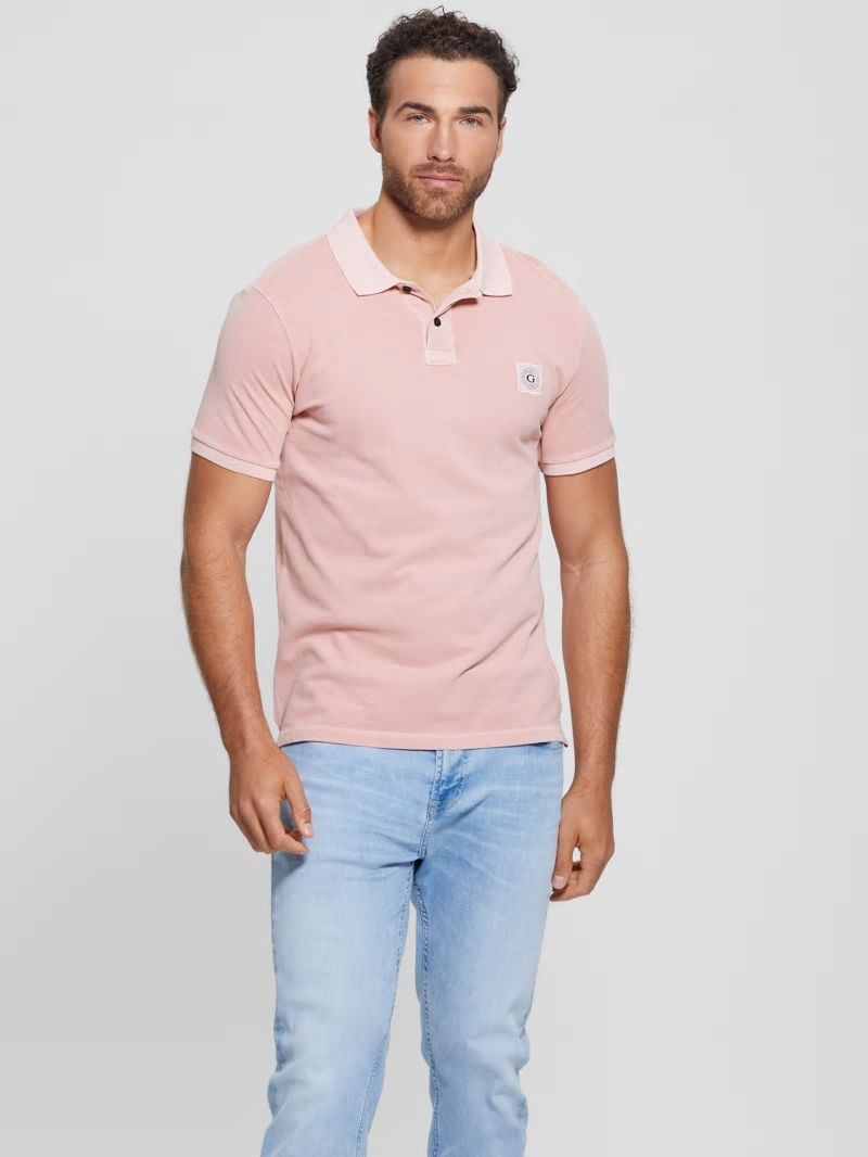 Guess Eco Washed Polo - Blush Cotton Guess Eco Washed Polo - Blush Cotton