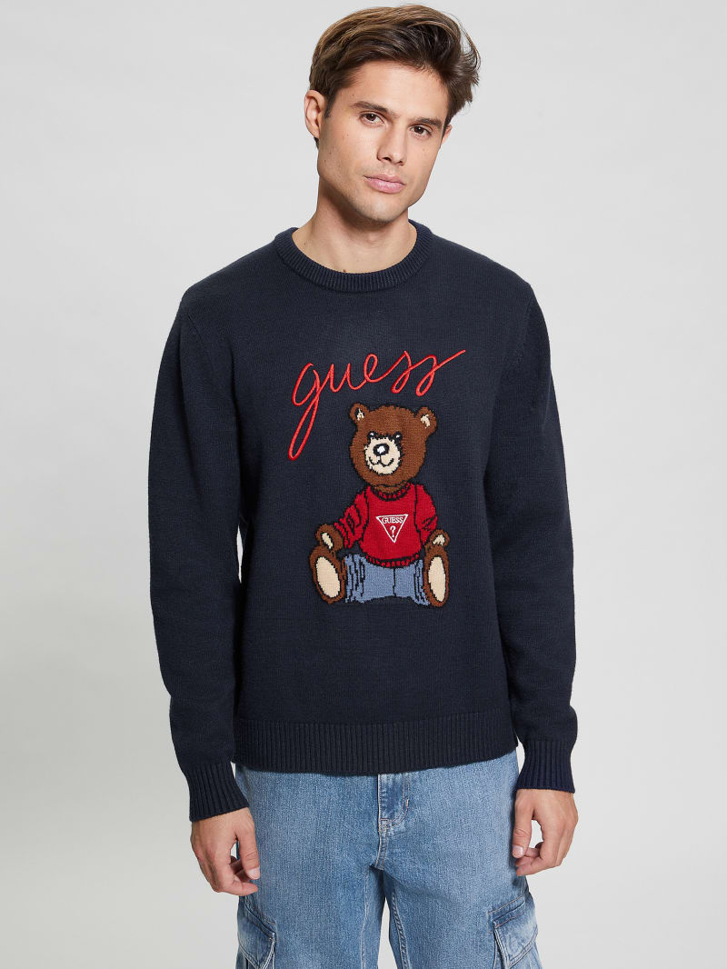 Guess Eco Liam Bear Sweater - Bleu &eacute;L&eacute;Gant