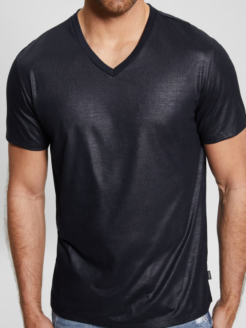 Guess Mason Yoke V-Neck Tee - Bleu éLéGant Guess Mason Yoke V-Neck Tee - Bleu éLéGant