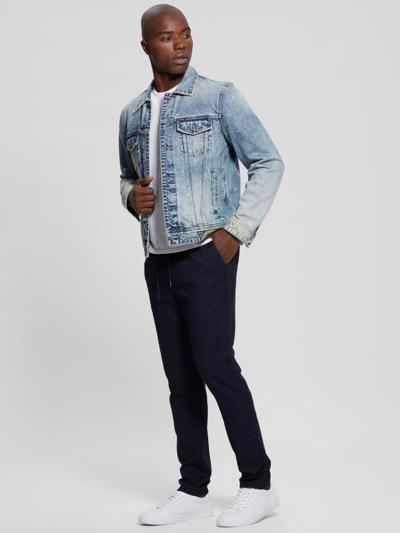Guess Harper Woven Tapered Pant - Smart Blue Multi Guess Harper Woven Tapered Pant - Smart Blue Multi