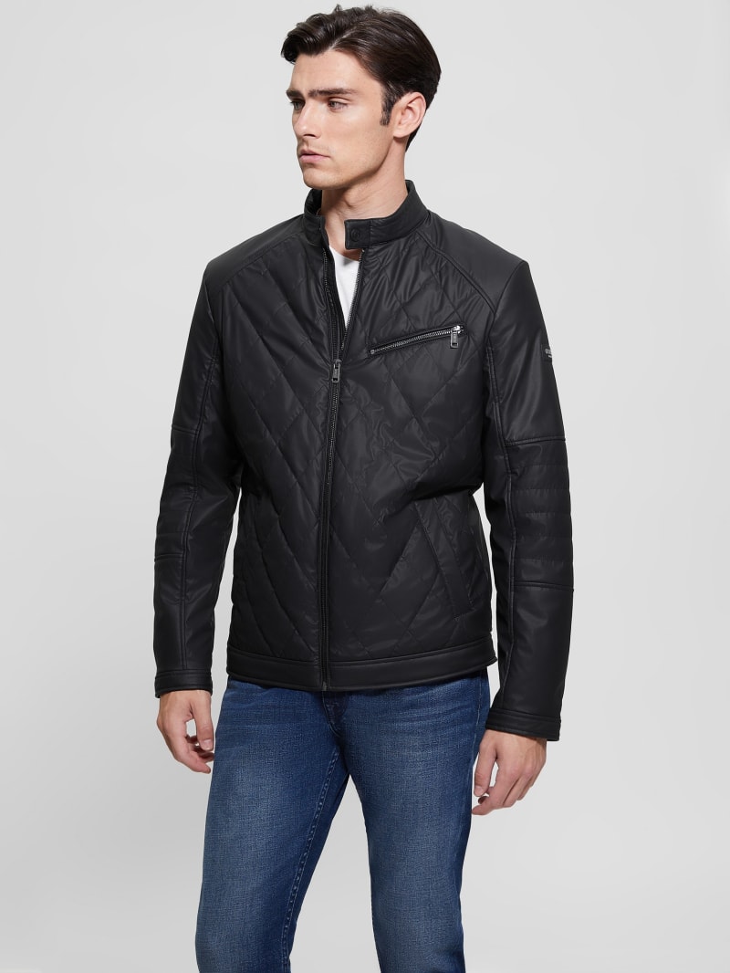 Guess Quilted Biker Jacket - Black Guess Quilted Biker Jacket - Black