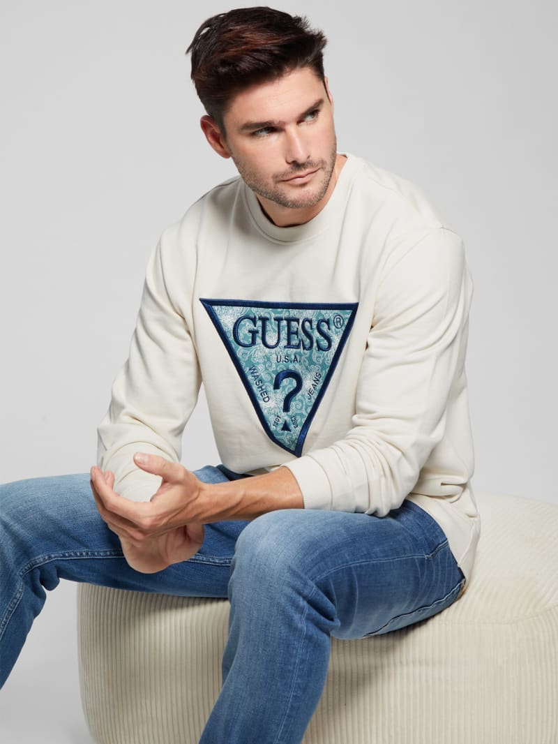 Guess Eco Triangle Crewneck Sweatshirt - Birch Bark Guess Eco Triangle Crewneck Sweatshirt - Birch Bark