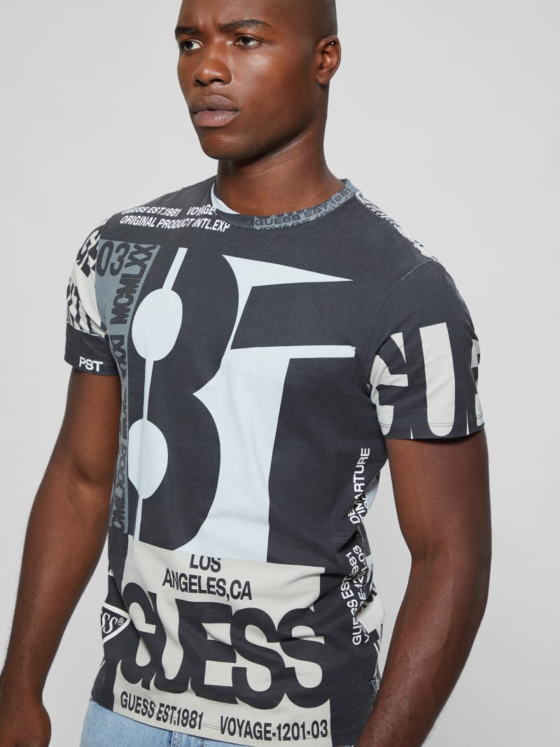 Guess GUESS Signature Tee - Jet Black Multi Guess GUESS Signature Tee - Jet Black Multi