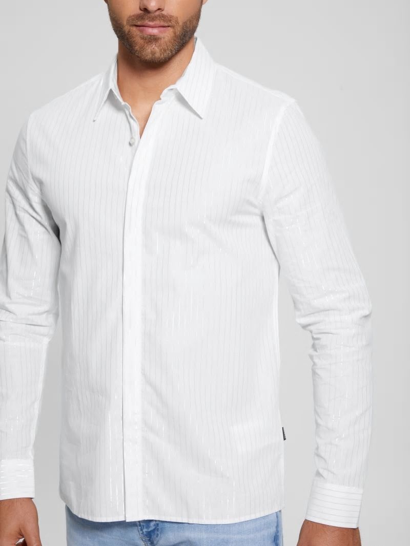 Guess Sunset Lurex Shirt - Yd Salt White Silver Lure Guess Sunset Lurex Shirt - Yd Salt White Silver Lure