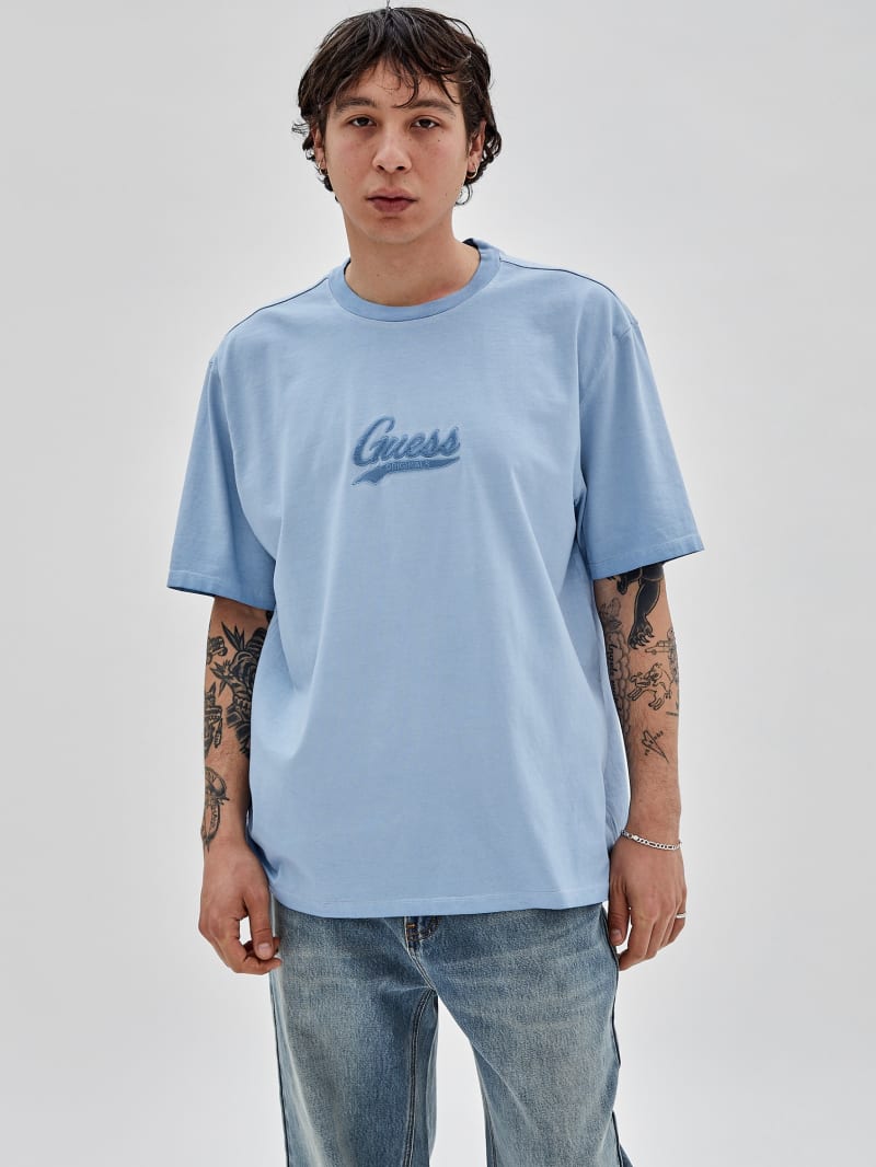 Guess GUESS Originals Icon Logo Tee - Faint Blue Multi Guess GUESS Originals Icon Logo Tee - Faint Blue Multi