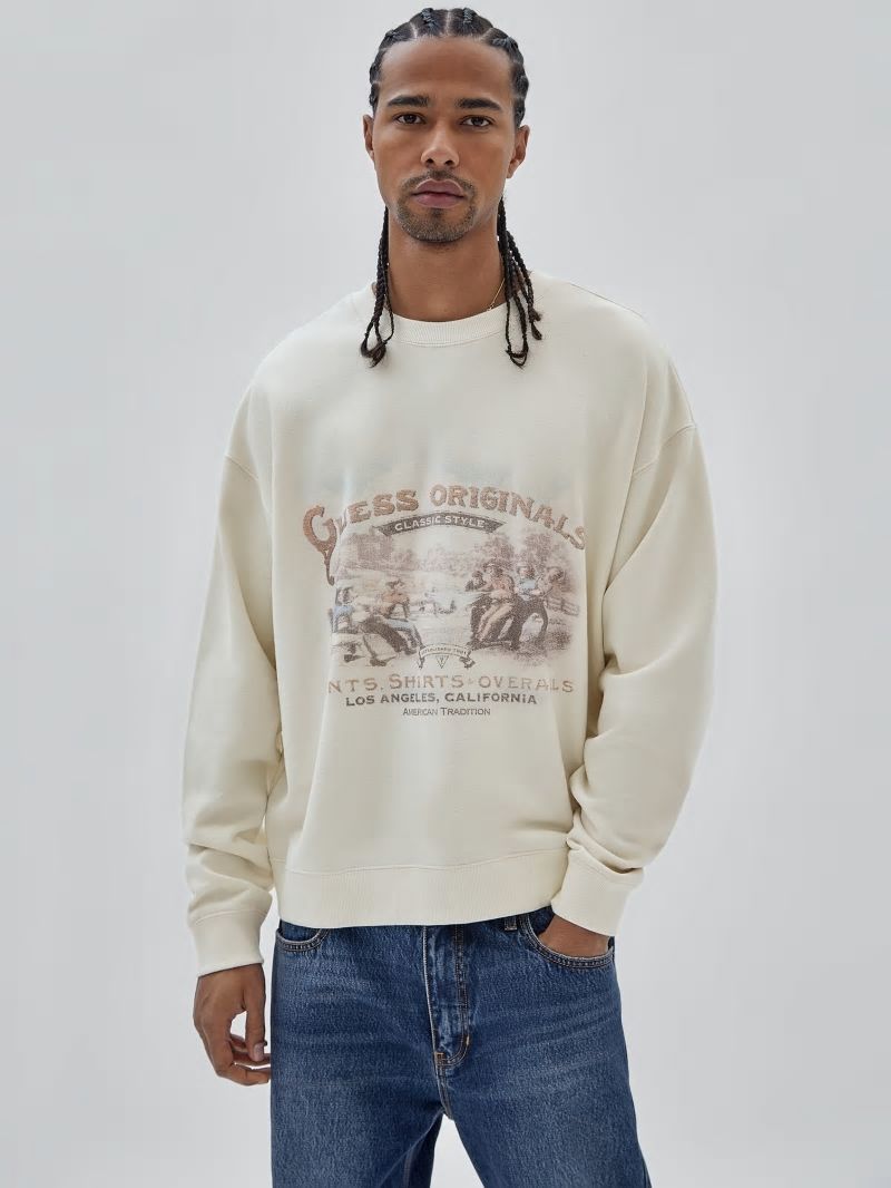 Guess GUESS Originals Warranted Fleece Sweater - Sandy Shore Guess GUESS Originals Warranted Fleece Sweater - Sandy Shore
