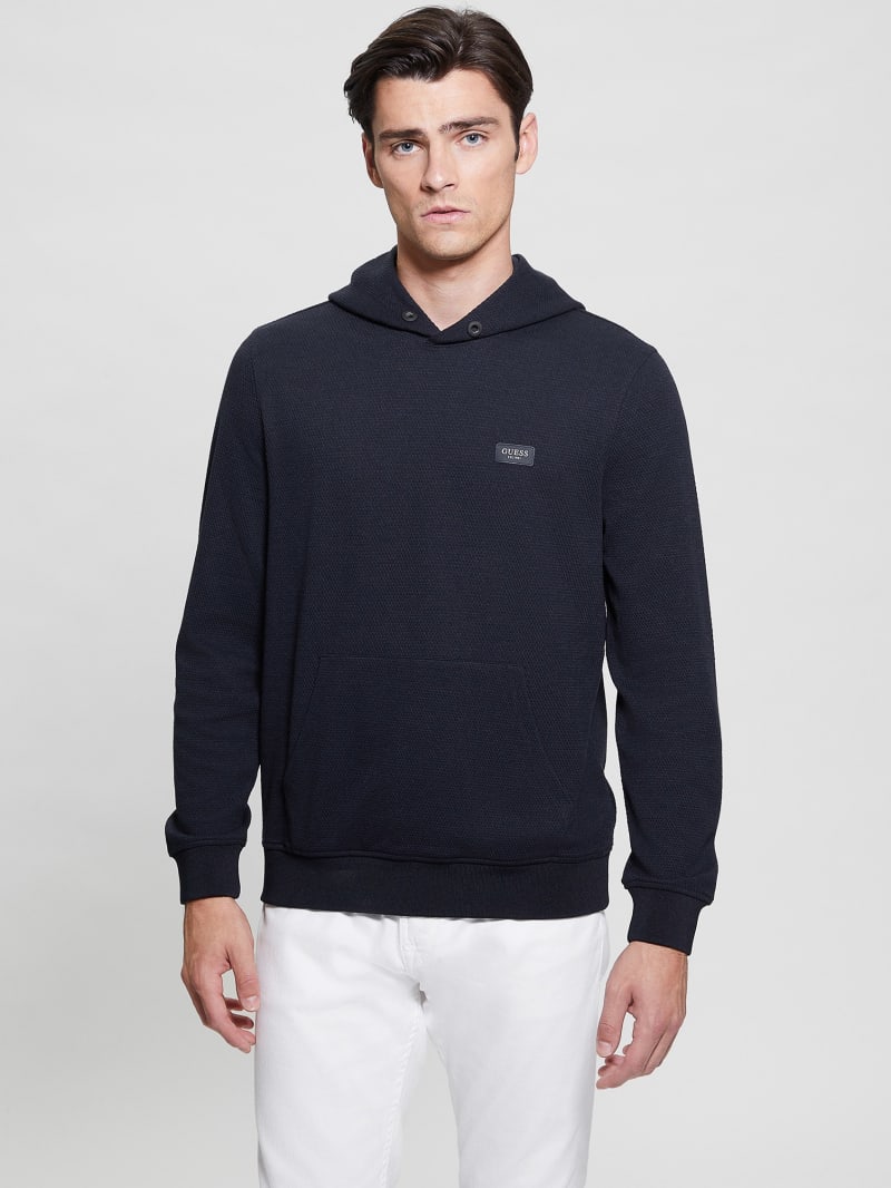 Guess Eco Tech Stretch Hoodie - Bleu éLéGant Guess Eco Tech Stretch Hoodie - Bleu éLéGant