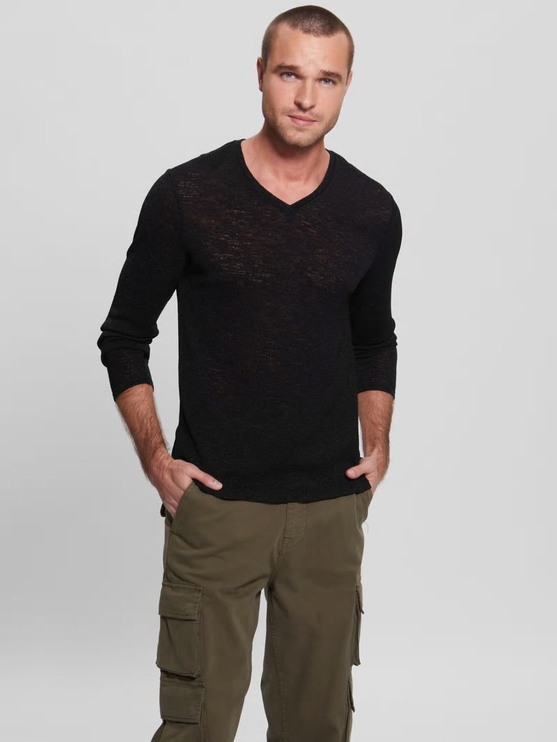 Guess Long-Sleeve Gauze Tee - Black Guess Long-Sleeve Gauze Tee - Black