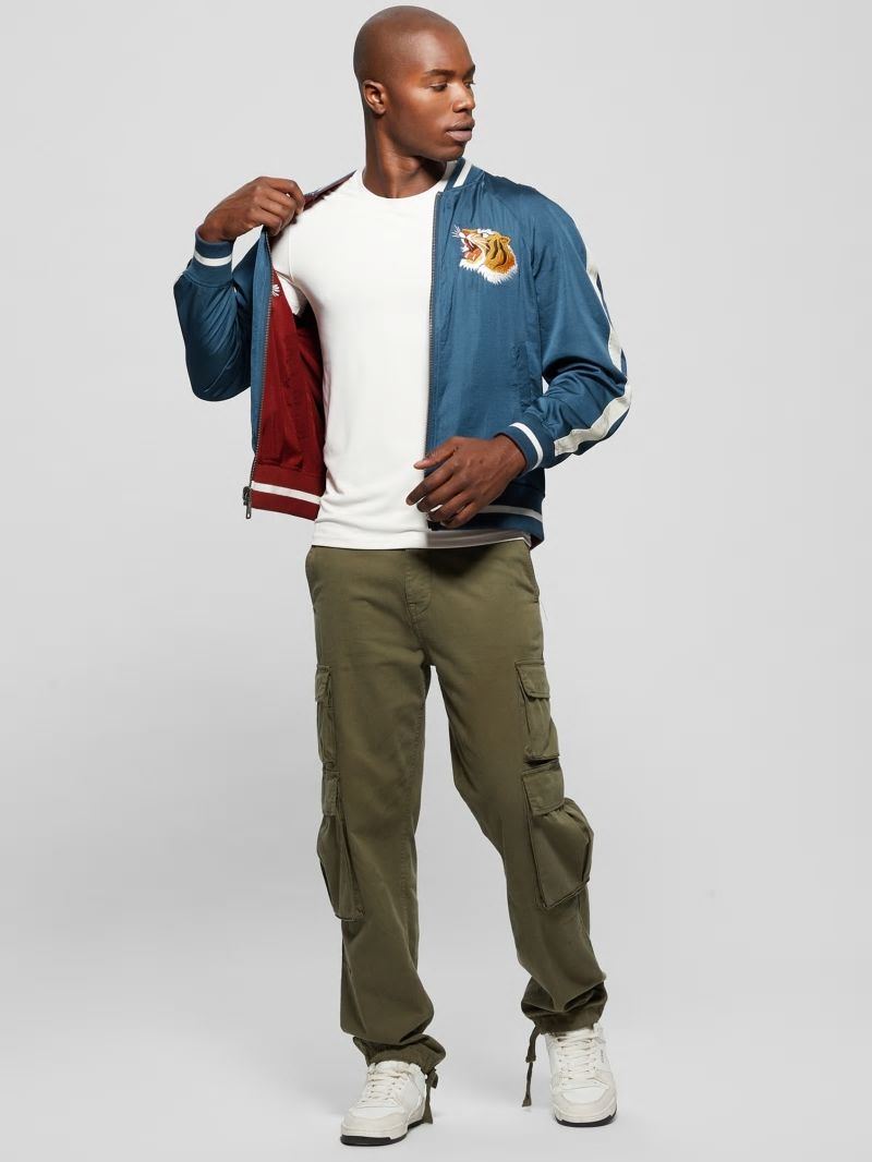 Guess Irvine Reversible Souvenir Jacket - South Coast Blue Guess Irvine Reversible Souvenir Jacket - South Coast Blue