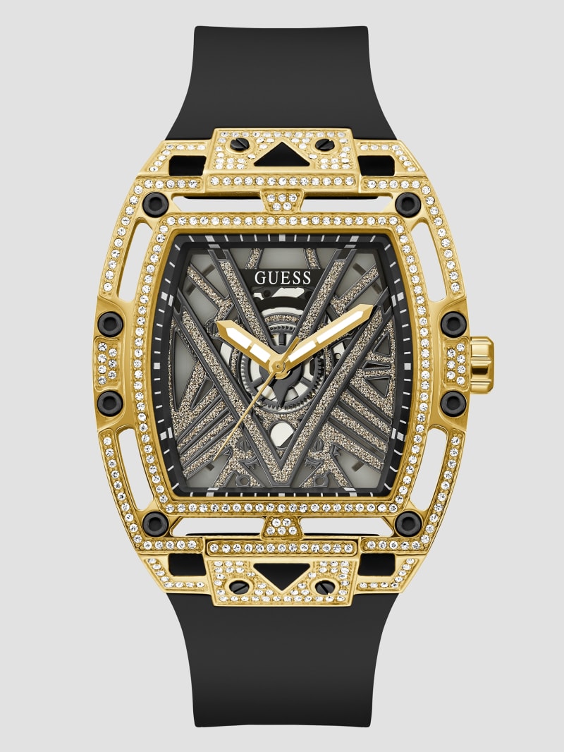 Guess Legend Cut-Through Silicon Analog Watch - Black Snakeskin Guess Legend Cut-Through Silicon Analog Watch - Black Snakeskin