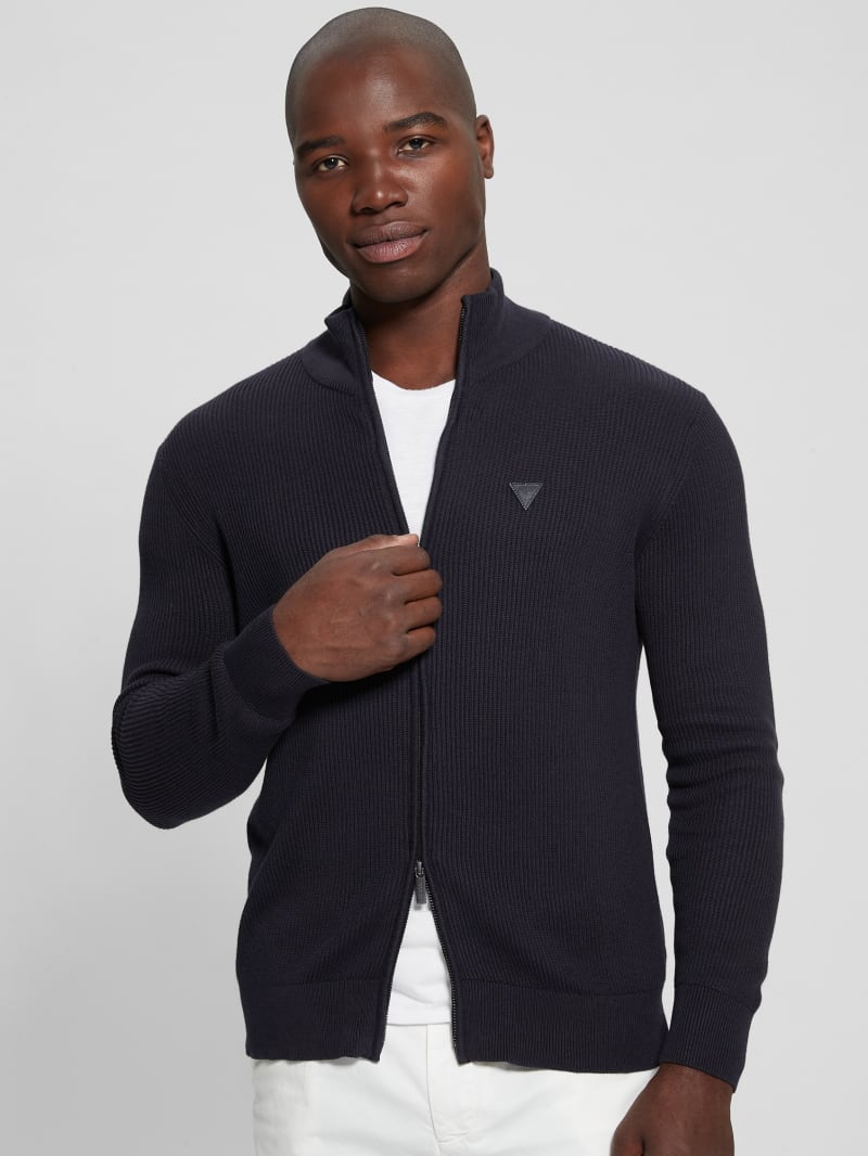 Guess Eco Burton Full-Zip Cardigan - Bleu éLéGant Guess Eco Burton Full-Zip Cardigan - Bleu éLéGant