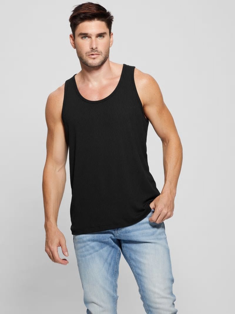 Guess Eco Cyrus Ribbed Tank - Black Guess Eco Cyrus Ribbed Tank - Black