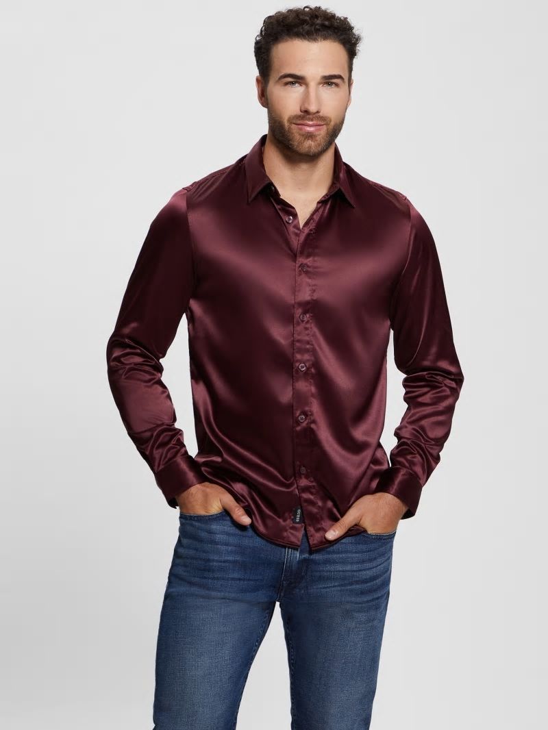 Guess Long-Sleeve Regal Shirt - Red Noir Guess Long-Sleeve Regal Shirt - Red Noir