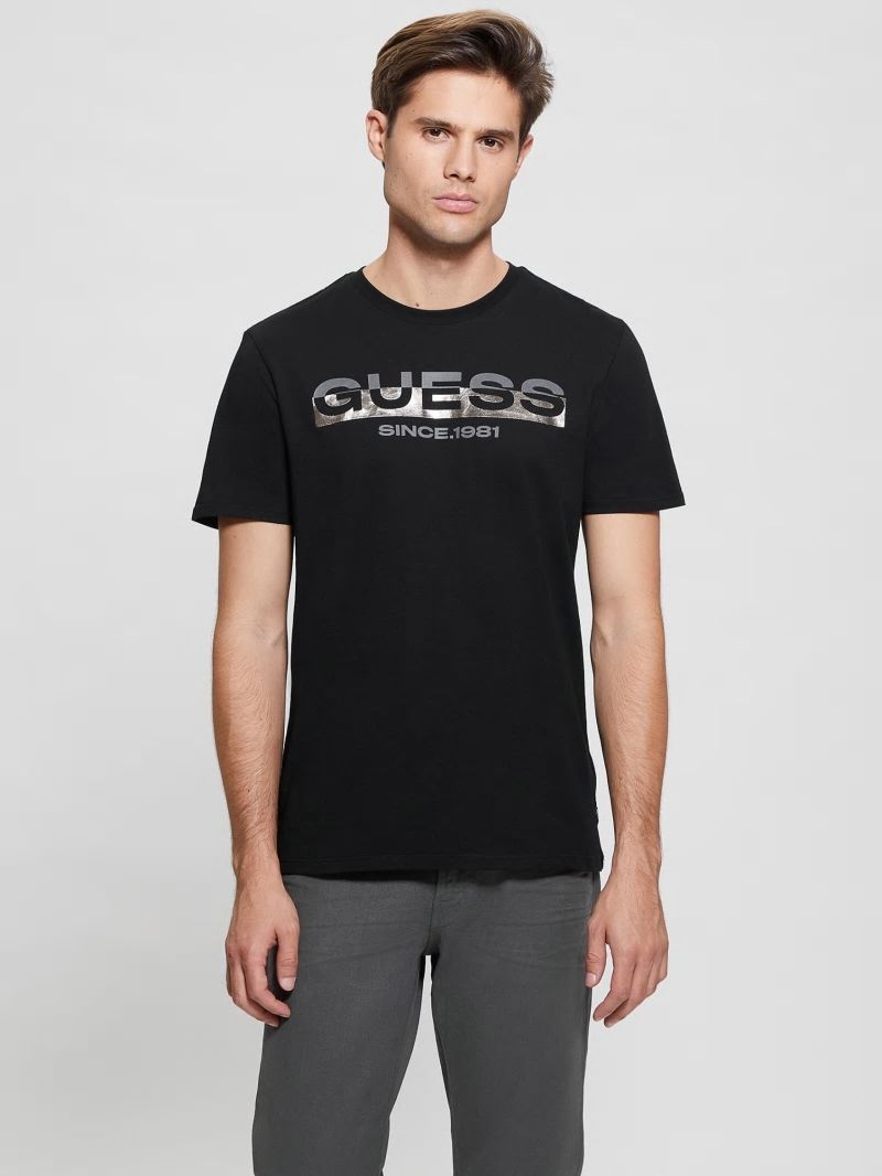 Guess Eco Metallic-Accented Tee - Black Guess Eco Metallic-Accented Tee - Black