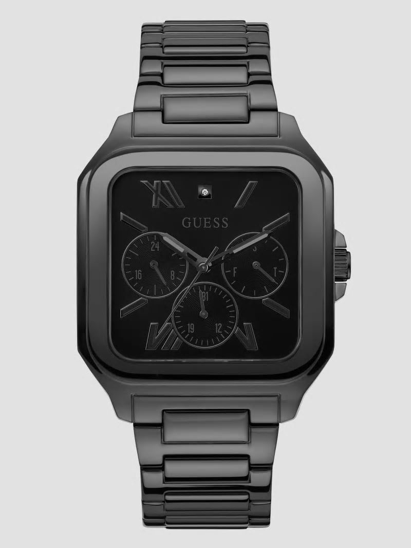 Guess Black-Tone Square Multifunction Watch - Black Guess Black-Tone Square Multifunction Watch - Black