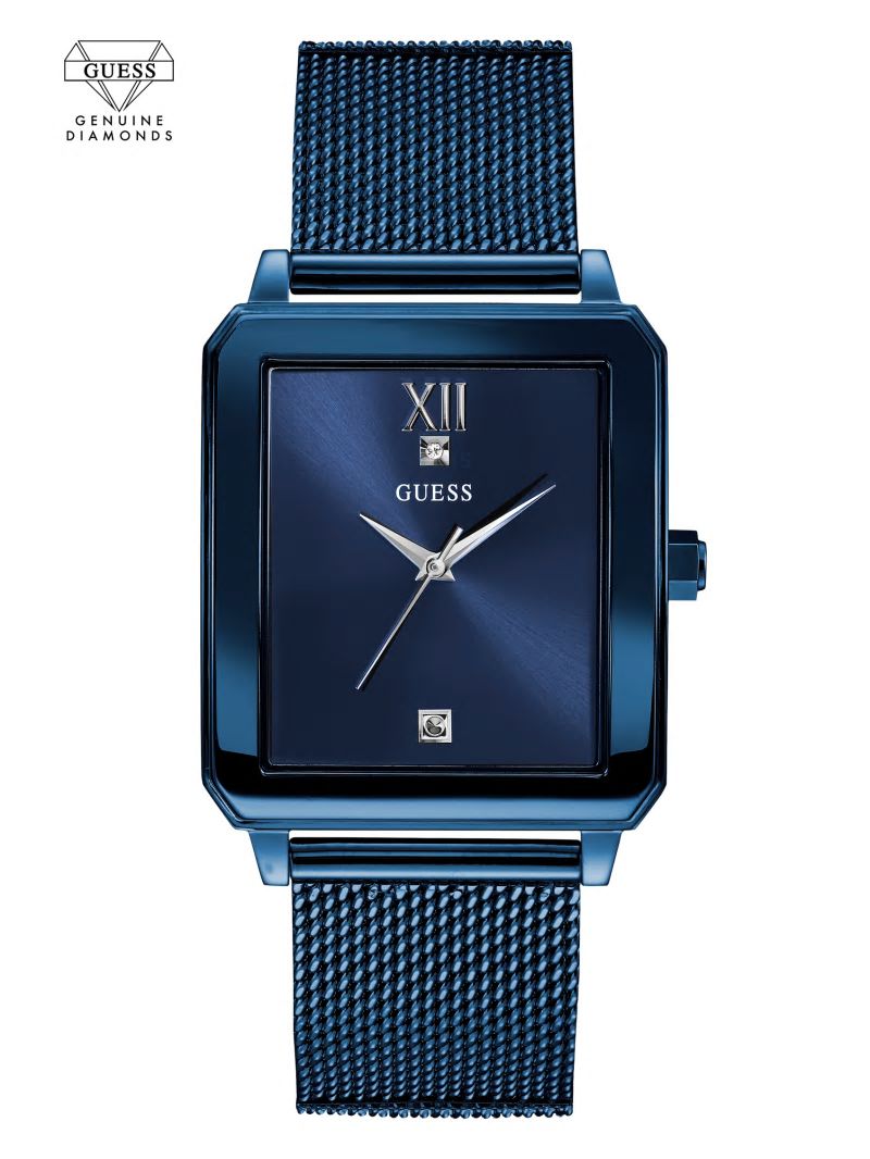 Guess Blue Diamond Rectangular Watch - Blue Guess Blue Diamond Rectangular Watch - Blue