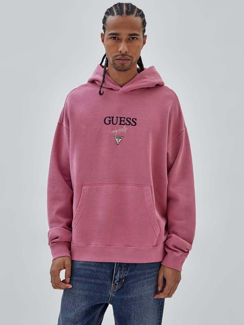 Guess GUESS Originals Baker Logo Hoodie - Distressed Damson Multi Guess GUESS Originals Baker Logo Hoodie - Distressed Damson Multi