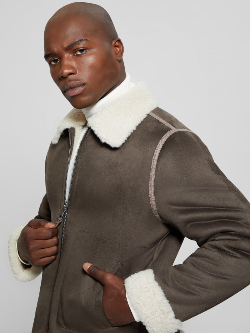 Guess Redford Bonded Sherpa Jacket - Bittersweet Cocoa Guess Redford Bonded Sherpa Jacket - Bittersweet Cocoa