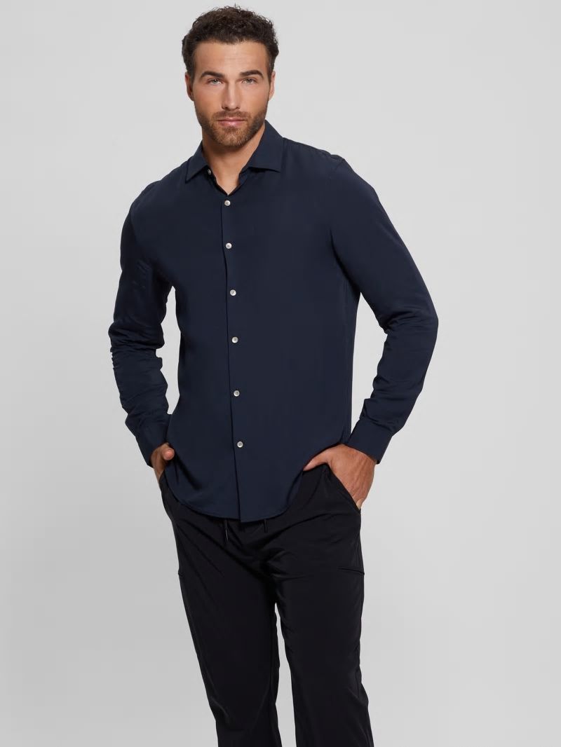 Guess Eco Sunset Long-Sleeve Shirt - Bleu &eacute;L&eacute;Gant