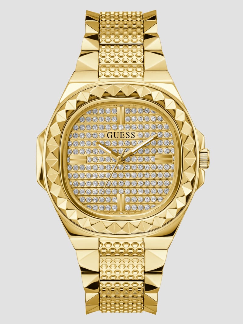 Guess Textured Gold-Tone Analog Watch - Gold Guess Textured Gold-Tone Analog Watch - Gold