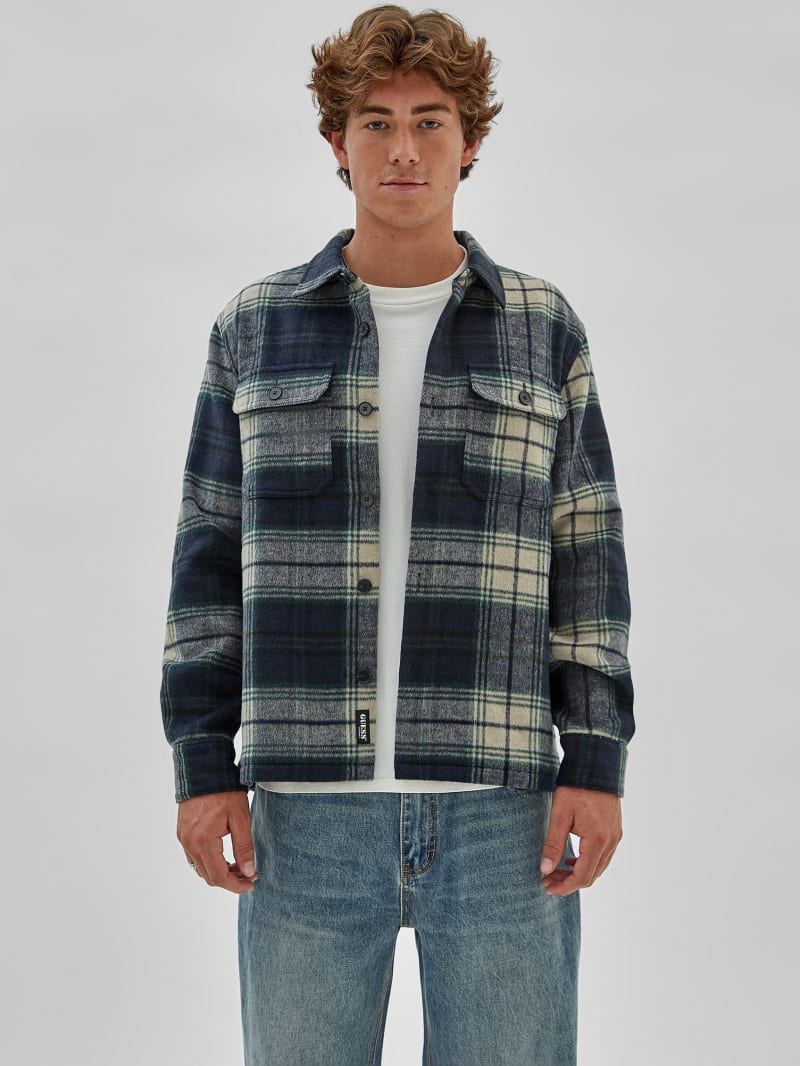 Guess GUESS Originals Plaid Overshirt - Go Navy Plaid Guess GUESS Originals Plaid Overshirt - Go Navy Plaid