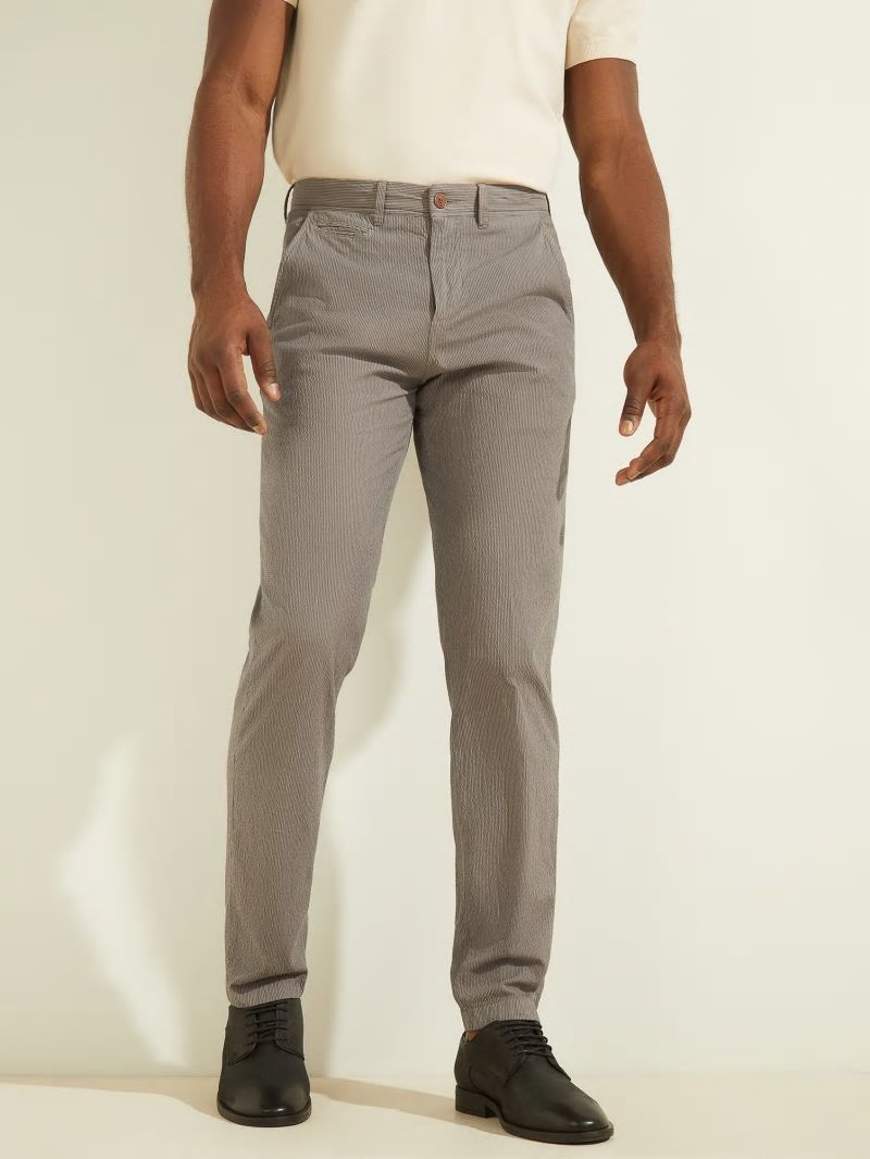 Guess New Original Chino Pant - Sandal Wood/Black Stripes Guess New Original Chino Pant - Sandal Wood/Black Stripes