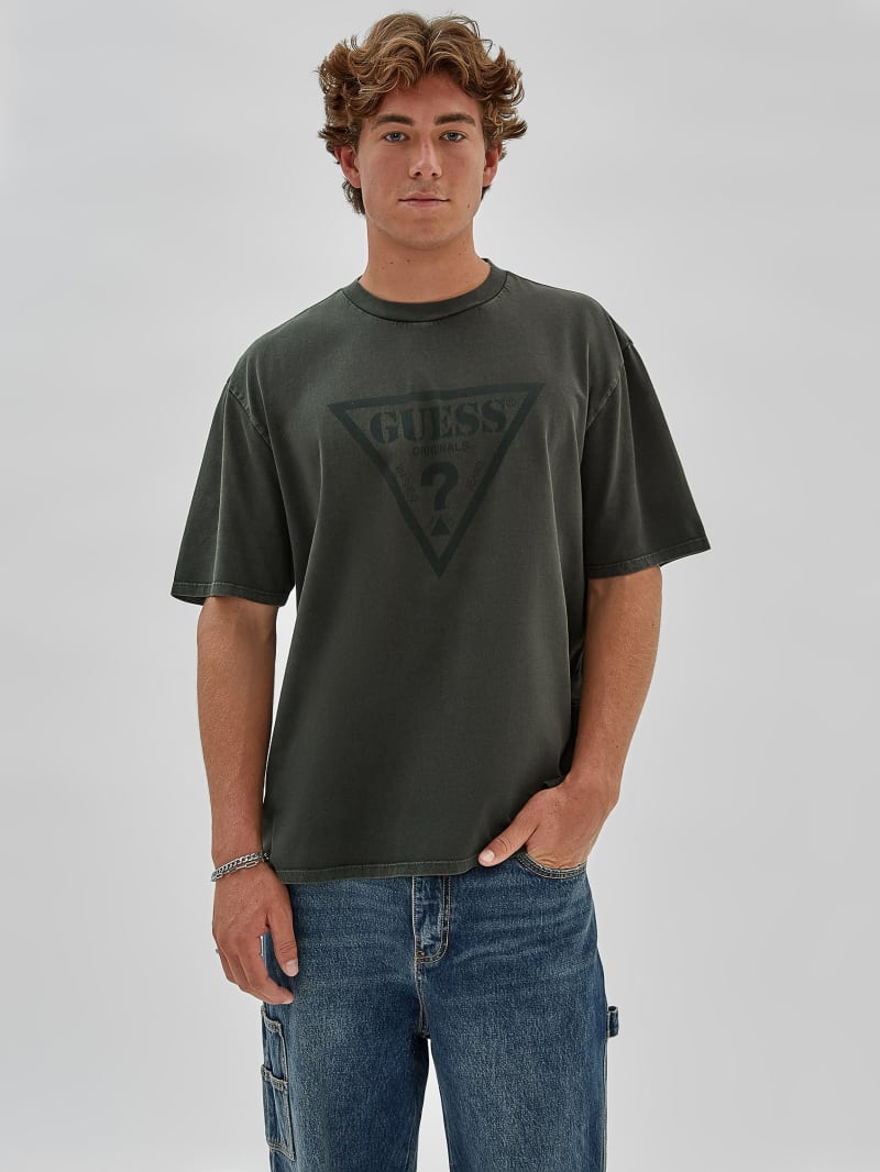 Guess GUESS Originals Triangle Tee - Green Duffel Multi Guess GUESS Originals Triangle Tee - Green Duffel Multi