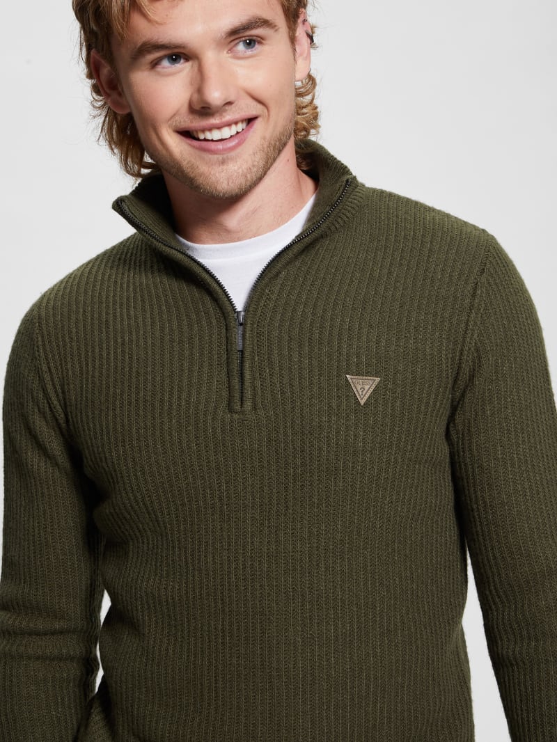 Guess Aric Ribbed Camioner Sweater - Dusty Sage Guess Aric Ribbed Camioner Sweater - Dusty Sage