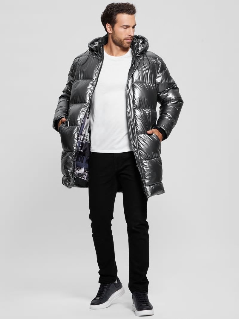 Guess Polar Puffer Jacket - Metallic Silver Guess Polar Puffer Jacket - Metallic Silver