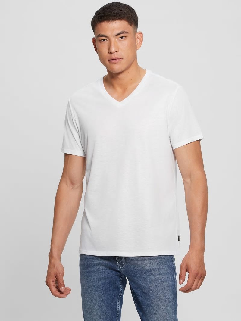 Guess Mason Yoke V-Neck Tee - Pure White Guess Mason Yoke V-Neck Tee - Pure White