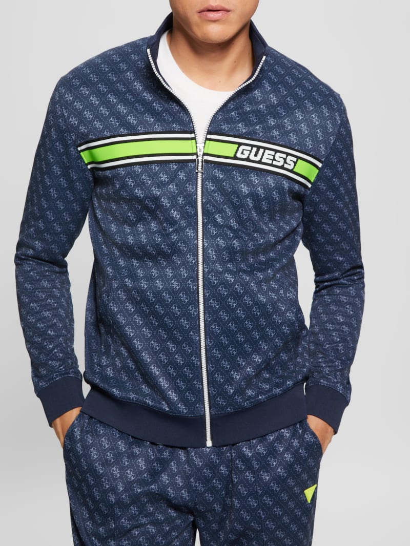 Guess Eco Korbin Track Jacket - 4g Aop Silk Blue Guess Eco Korbin Track Jacket - 4g Aop Silk Blue