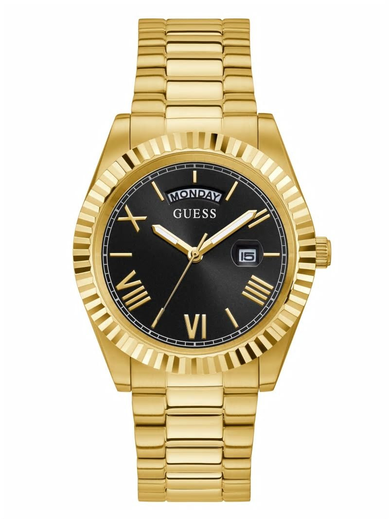 Guess Connoisseur Gold-Tone and Black Analog Watch - Gold Guess Connoisseur Gold-Tone and Black Analog Watch - Gold