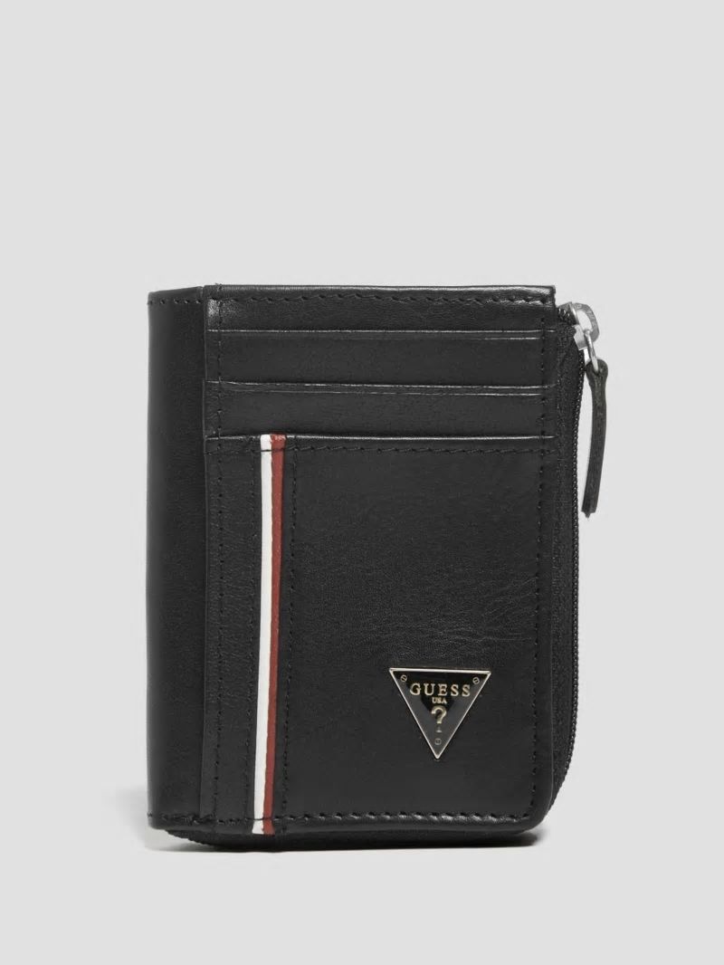 Guess Mathias Half-Zip Wallet - Black Snakeskin Guess Mathias Half-Zip Wallet - Black Snakeskin