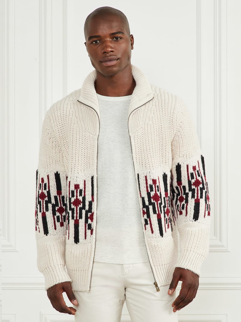 Guess Jacquard High Neck Cardigan - Dreamy Moon Guess Jacquard High Neck Cardigan - Dreamy Moon