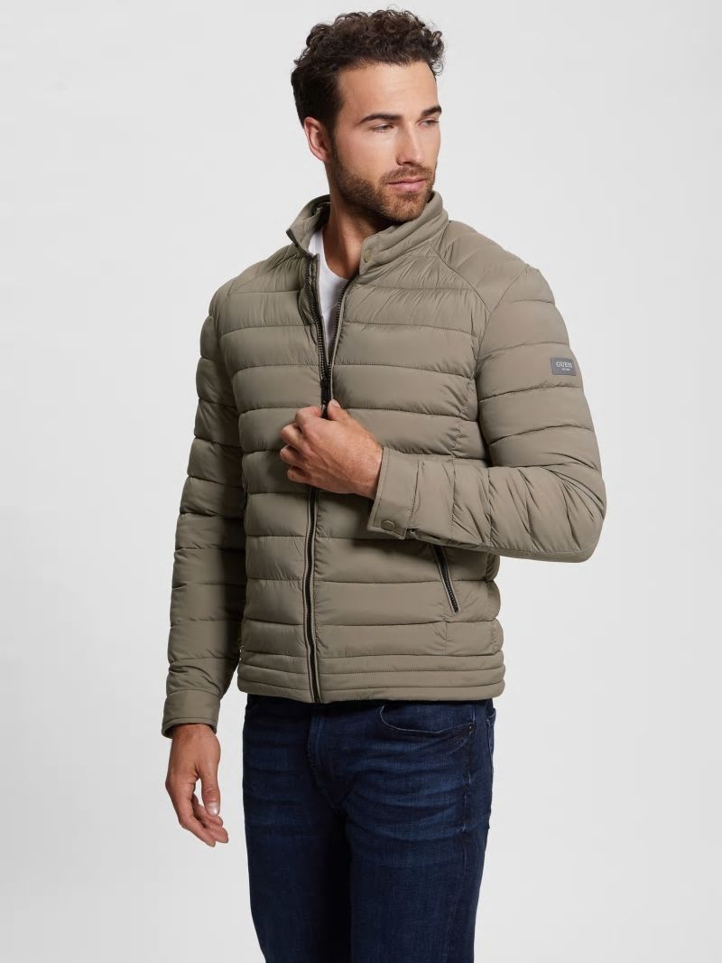 Guess Eco Tech-Stretch Hooded Jacket - Walnut Shell Guess Eco Tech-Stretch Hooded Jacket - Walnut Shell