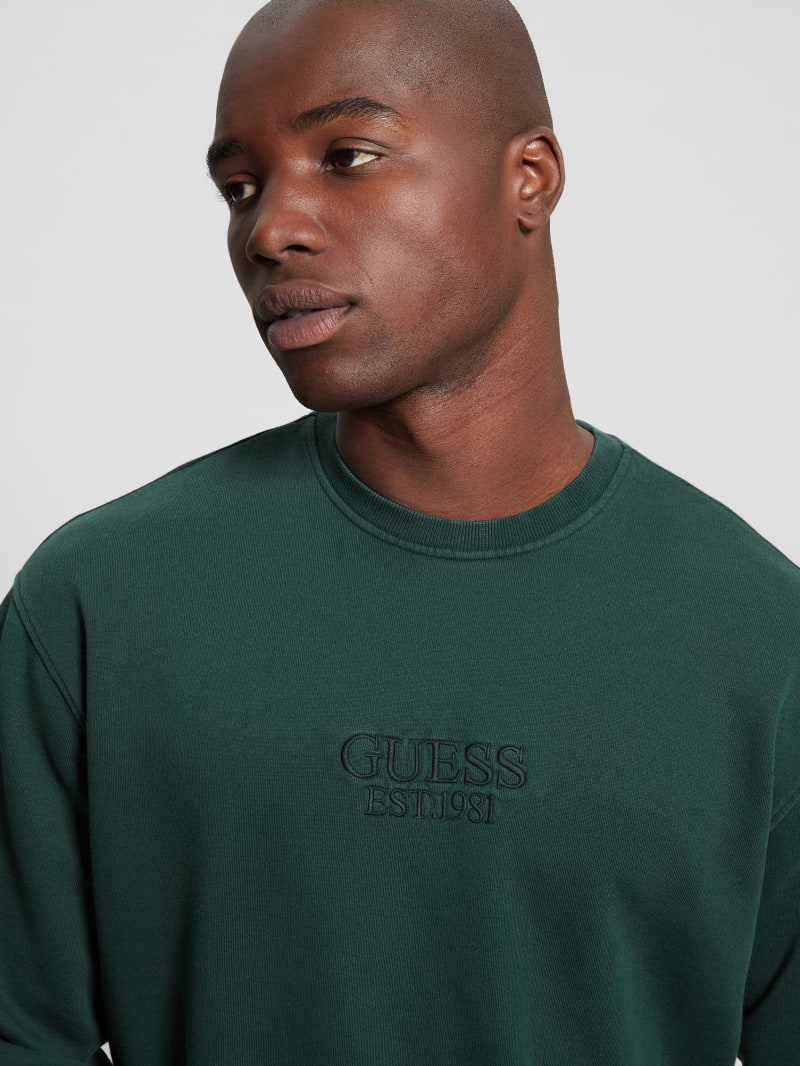 Guess Finch Vintage Logo Sweatshirt - Dark Jade Multi Guess Finch Vintage Logo Sweatshirt - Dark Jade Multi