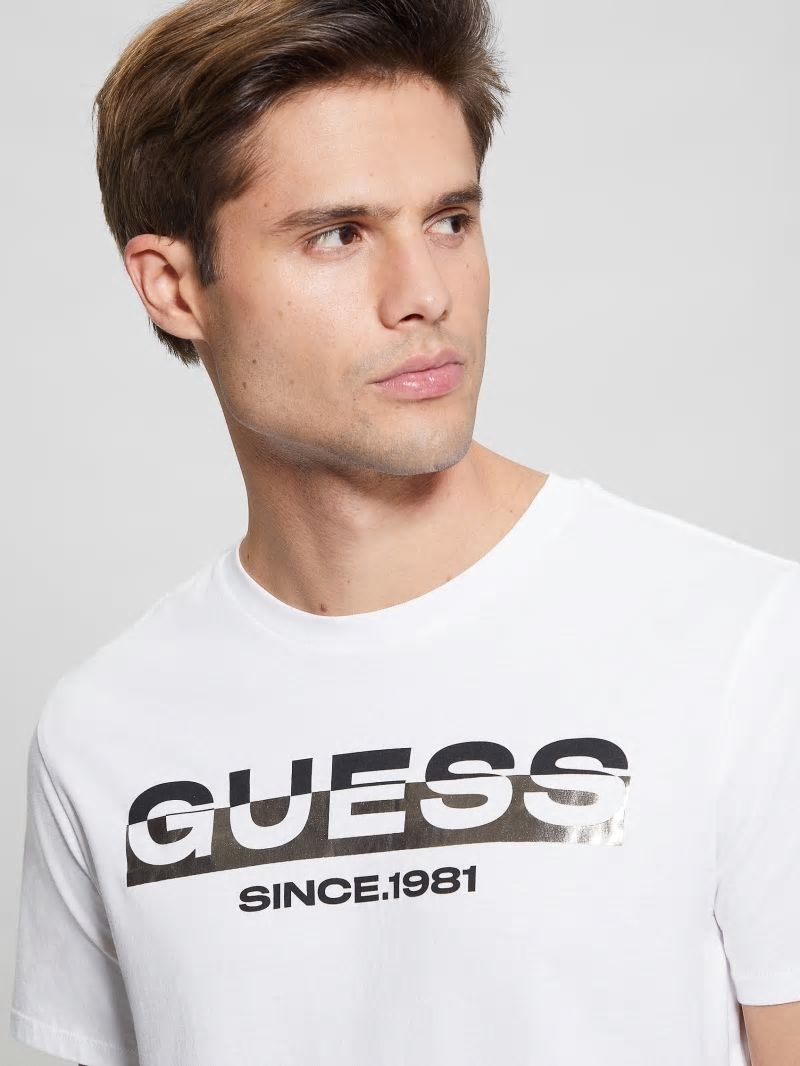 Guess Eco Metallic-Accented Tee - Pure White Guess Eco Metallic-Accented Tee - Pure White